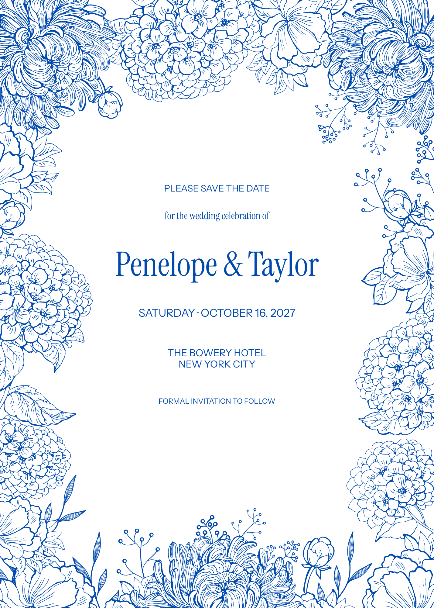 Save the date invitation